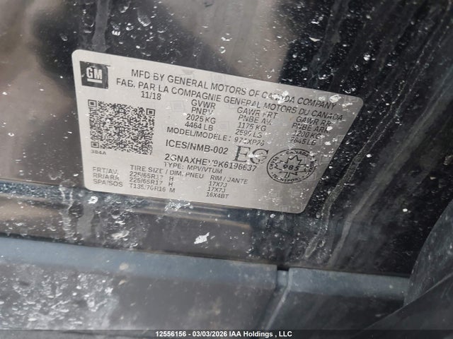 2GNAXHEV9K6196637 Chevrolet EQUINOX LS