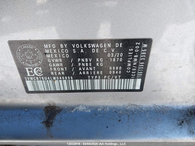 Volkswagen Jetta Comfortline 2020 3VWCB7BU4LM046896 Image 18
