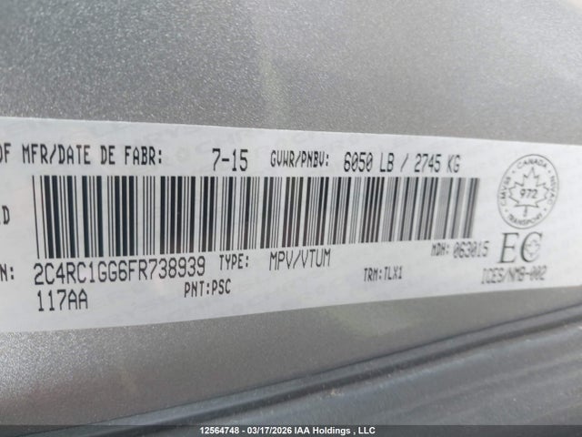 2C4RC1GG6FR738939 Chrysler Town &amp; Country