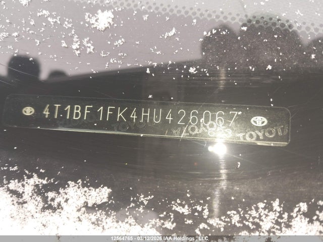 12564765 :رقم المزاد ، 4T1BF1FK4HU426067 vin ، 2017 Toyota Camry Le/xle/se/xse مزاد بيع