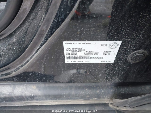 5FNYF6H03KB508766 Honda Pilot Black Edition