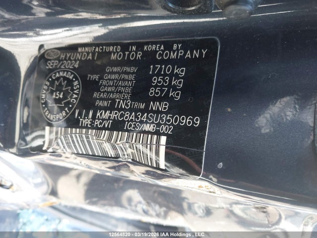 Продаж на аукціоні авто 2025 Hyundai Venue Sel/limited, vin: KMHRC8A34SU350969, номер лоту: 12564820