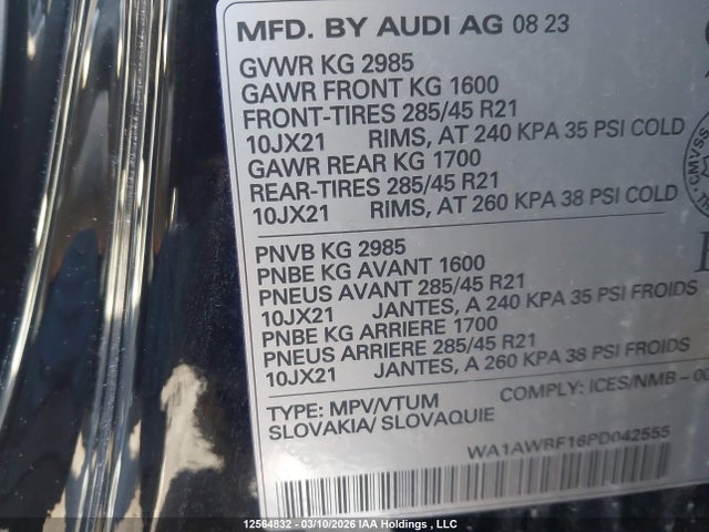 Audi Sq8 4.0t 2023 WA1AWBF16PD042555 Image 18
