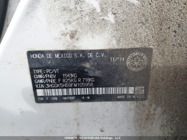 3HGGK5H59FM105956 Honda FIT LX