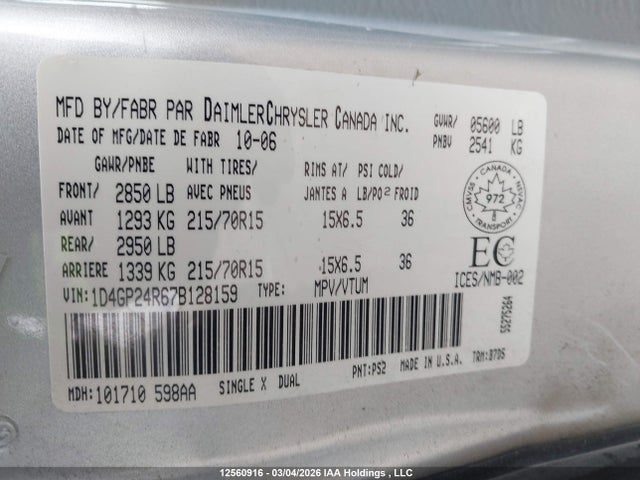 Aukcja sprzedaży 2007 Dodge Grand Caravan, vin: 1D4GP24R67B128159, numer aukcji: 12560916