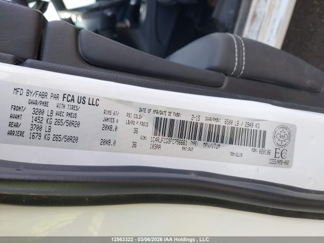 1C4RJFCG9FC756661 Jeep Grand Cherokee Overland