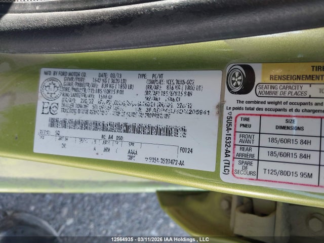Aukcja sprzedaży 2013 Ford Fiesta Se, vin: 3FADP4BJ6DM205941, numer aukcji: 12564935