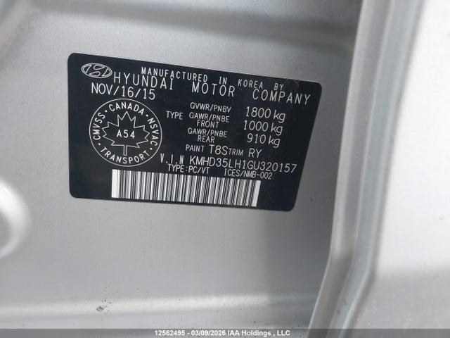 Продаж на аукціоні авто 2016 Hyundai Elantra Gt Gls, vin: KMHD35LH1GU320157, номер лоту: 12562495