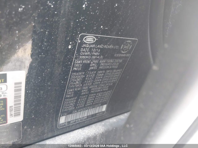 Aukcja sprzedaży 2016 Land Rover Range Rover Sport Diesel Td6 Hse, vin: SALWR2KF3GA119378, numer aukcji: 12565083