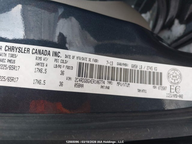 2C4RDGBGXER106774 Dodge Grand Caravan Se