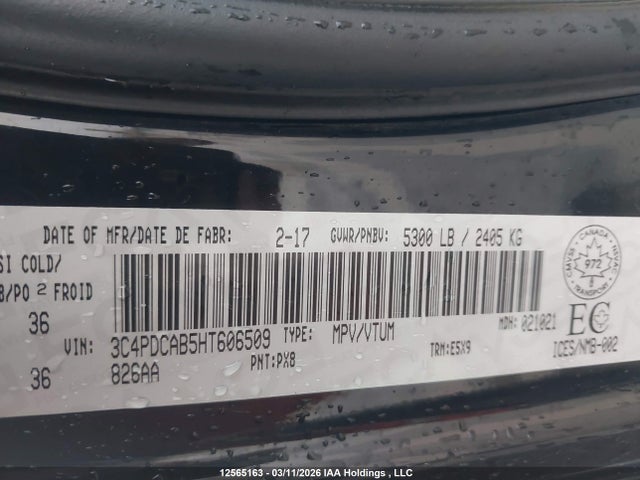 Aukcja sprzedaży 2017 Dodge Journey, vin: 3C4PDCAB5HT606509, numer aukcji: 12565163