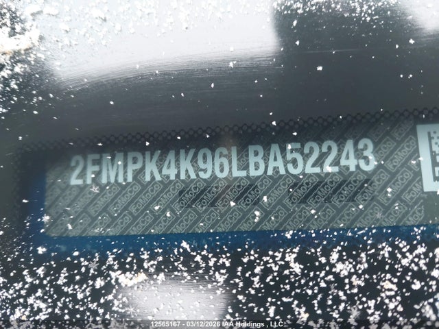 12565167 :رقم المزاد ، 2FMPK4K96LBA52243 vin ، 2020 Ford Edge Titanium مزاد بيع