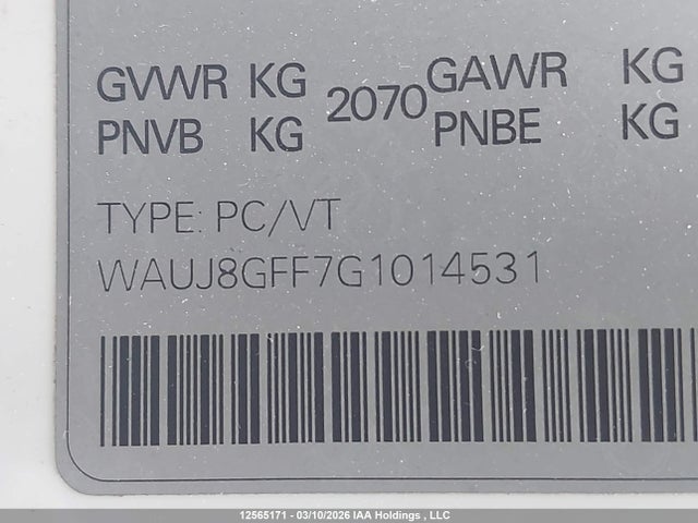 WAUJ8GFF7G1014531 Audi A3 Premium Plus S-line