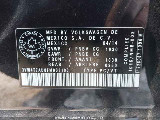 3VW4T7AU8FM003105 Volkswagen Golf GTI