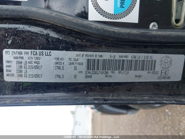 Продажа на аукционе авто 2018 Jeep Compass Trailhawk, vin: 3C4NJDDB3JT424380, номер лота: 12565182
