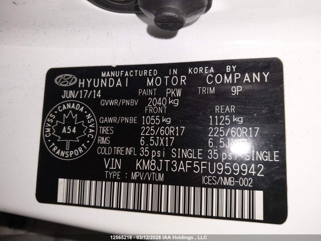 KM8JT3AF5FU959942 Hyundai Tucson Gl