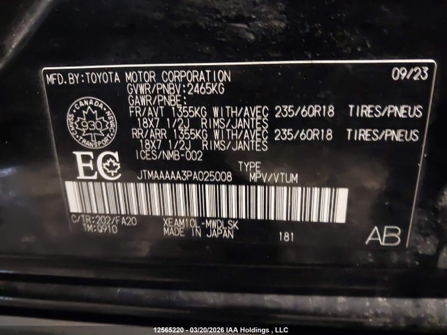 JTMAAAAA3PA025008 Toyota Bz4x