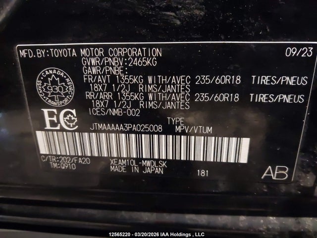 JTMAAAAA3PA025008 Toyota Bz4x