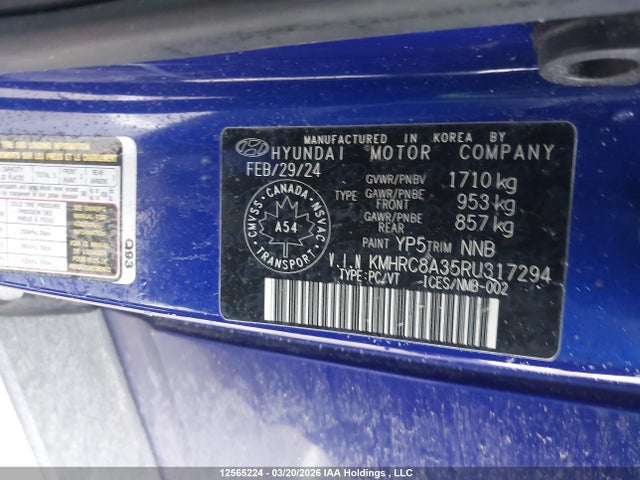 Продаж на аукціоні авто 2024 Hyundai Venue, vin: KMHRC8A35RU317294, номер лоту: 12565224