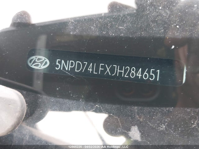 12565225 :رقم المزاد ، 5NPD74LFXJH284651 vin ، 2018 Hyundai Elantra Le مزاد بيع