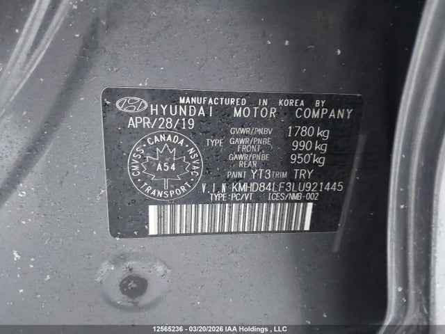 KMHD84LF3LU921445 Hyundai Elantra Preferred With Sun And Safety Package Auto Ivt