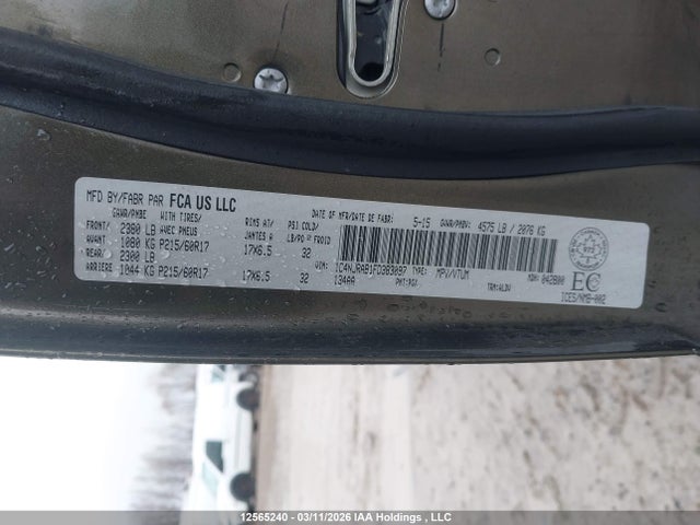 12565240 :رقم المزاد ، 1C4NJRAB1FD383097 vin ، 2015 Jeep Patriot Sport/north مزاد بيع