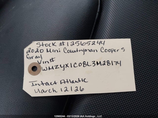 Продажа на аукционе авто 2020 Mini Countryman Cooper S, vin: WMZYX1C08L3M28174, номер лота: 12565244