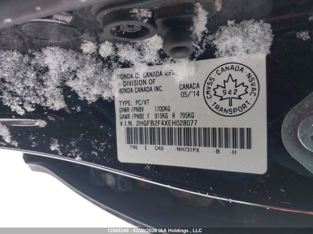 Aukcja sprzedaży 2014 Honda Civic, vin: 2HGFB2F4XEH028077, numer aukcji: 12565248