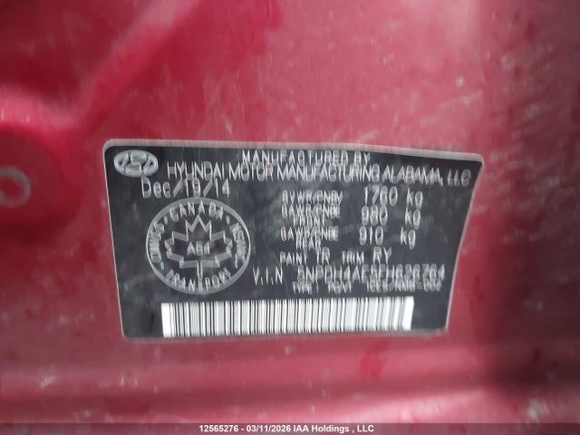 12565276 :رقم المزاد ، 5NPDH4AE5FH626764 vin ، 2015 Hyundai Elantra مزاد بيع