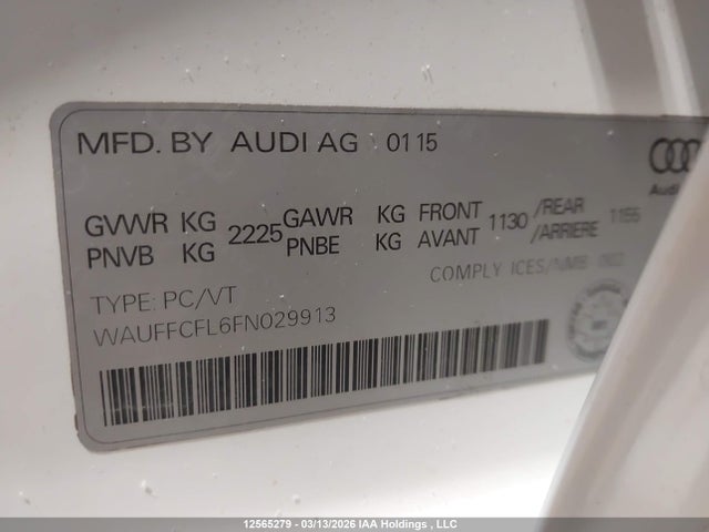 WAUFFCFL6FN029913 Audi A4 Premium Plus