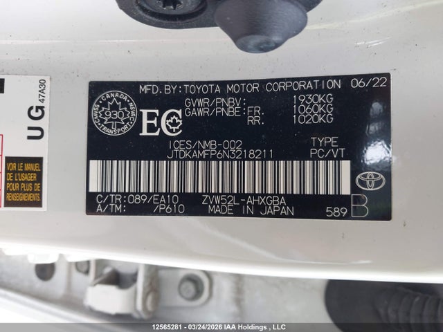Toyota Prius Prime Upgrade 2022 JTDKAMFP6N3218211 Image 9