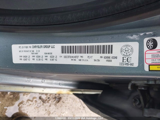 Aukcja sprzedaży 2010 Dodge Avenger Sxt, vin: 1B3CC5FB1AN149727, numer aukcji: 12565335