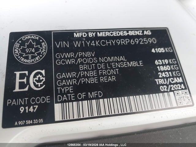 W1Y4KCHY9RP692590 Mercedes-Benz Sprinter 2500