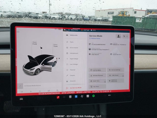 Продажа на аукционе авто 2021 Tesla Model 3, vin: 5YJ3E1EA9MF862940, номер лота: 12565367