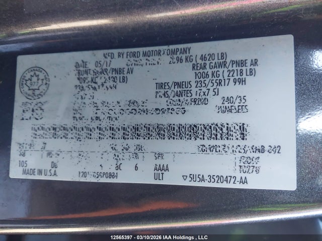 Aukcja sprzedaży 2017 Ford Escape Se, vin: 1FMCU0GD9HUD97895, numer aukcji: 12565397