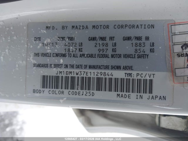 JM1BM1W37E1129844 Mazda Mazda3 Gt-sky