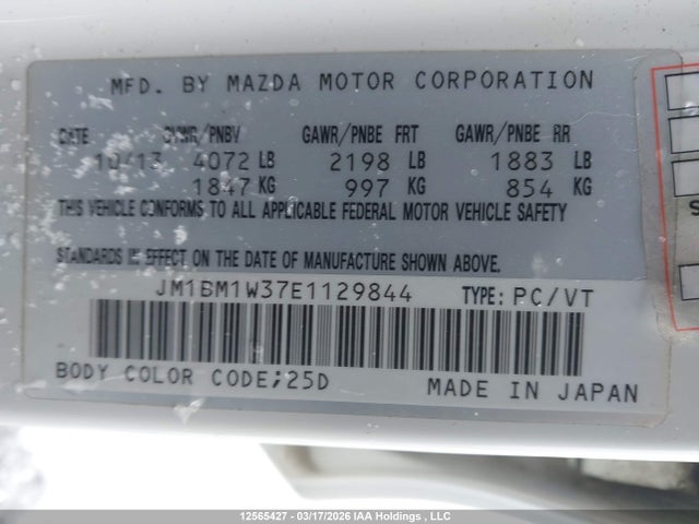 JM1BM1W37E1129844 Mazda Mazda3 Gt-sky