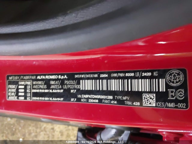 Alfa Romeo Tonale Veloce 2024 ZASPATDW0R3031289 Image 9