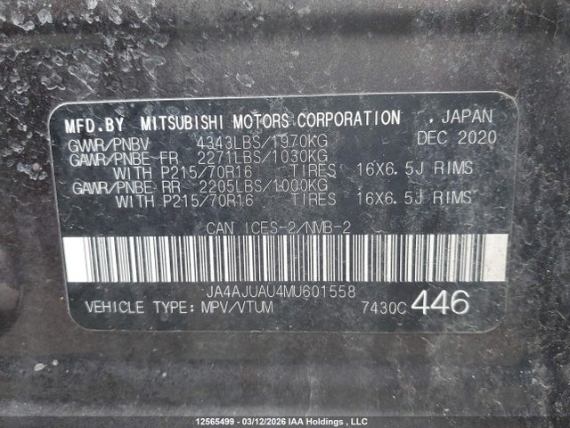 JA4AJUAU4MU601558 Mitsubishi RVR ES