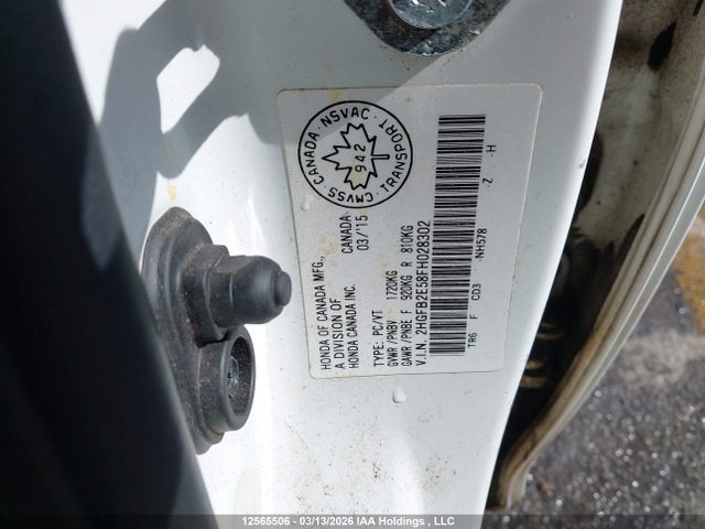 2015 Honda Civic მანქანა იყიდება აუქციონზე, vin: 2HGFB2E58FH028302, აუქციონის ნომერი: 12565506