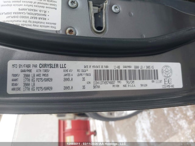 Aukcja sprzedaży 2009 Dodge Ram 1500, vin: 1D3HV13TX9S746657, numer aukcji: 12565511