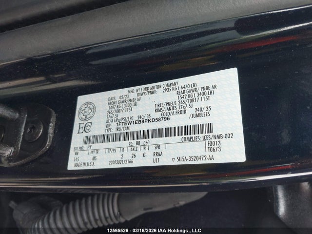 Aukcja sprzedaży 2023 Ford F-150 Xlt, vin: 1FTEW1EB9PKD58796, numer aukcji: 12565526