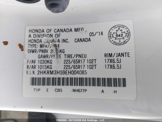 2HKRM3H59EH004085 Honda CR-V EX