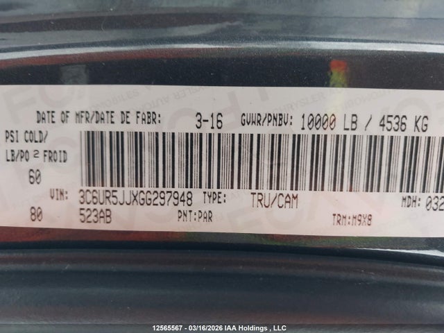 3C6UR5JJXGG297948 RAM 2500 Slt