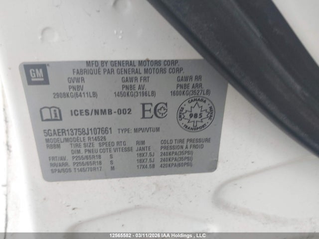 Aukcja sprzedaży 2008 Buick Enclave Cx, vin: 5GAER13758J107661, numer aukcji: 12565582