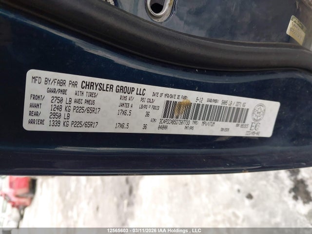 Aukcja sprzedaży 2013 Dodge Journey Cvp/se Plus, vin: 3C4PDCAB5DT507733, numer aukcji: 12565603