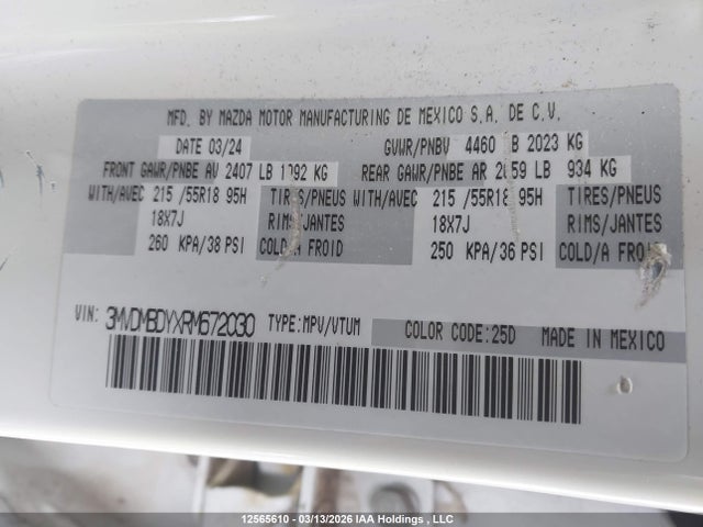 Aukcja sprzedaży 2024 Mazda Cx-30 Premium, vin: 3MVDMBDYXRM672030, numer aukcji: 12565610