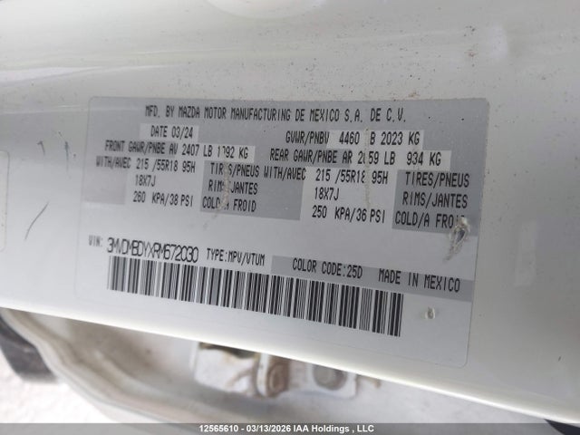 Aukcja sprzedaży 2024 Mazda Cx-30 Premium, vin: 3MVDMBDYXRM672030, numer aukcji: 12565610