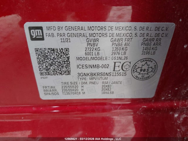 3GNKBKRS0NS115515 Chevrolet Blazer