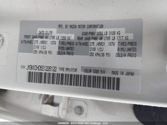 JM3KKDHD5S1226122 Mazda Cx-90 Mild Hybrid Inline 6 Turbo Gt